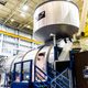 Exterior view of Kibo mockup with the RMS is on the end.